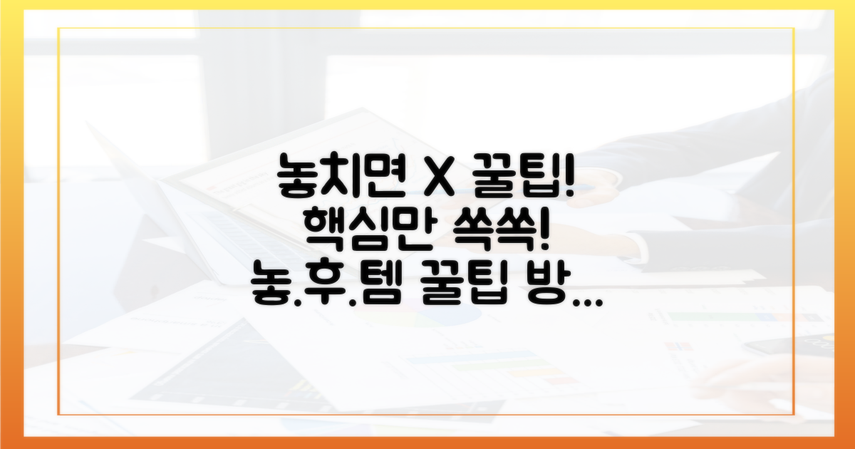 놓치면 후회, 꿀팁 정리