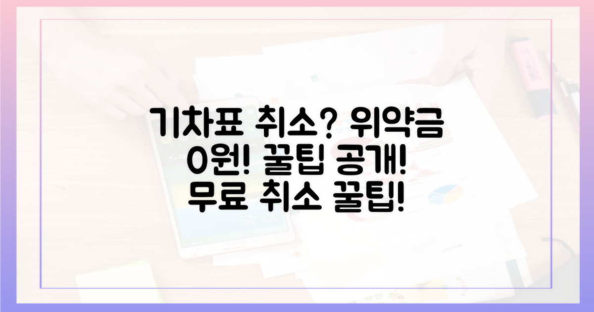 기차표 취소, 위약금 0원으로 만드는 꿀팁!