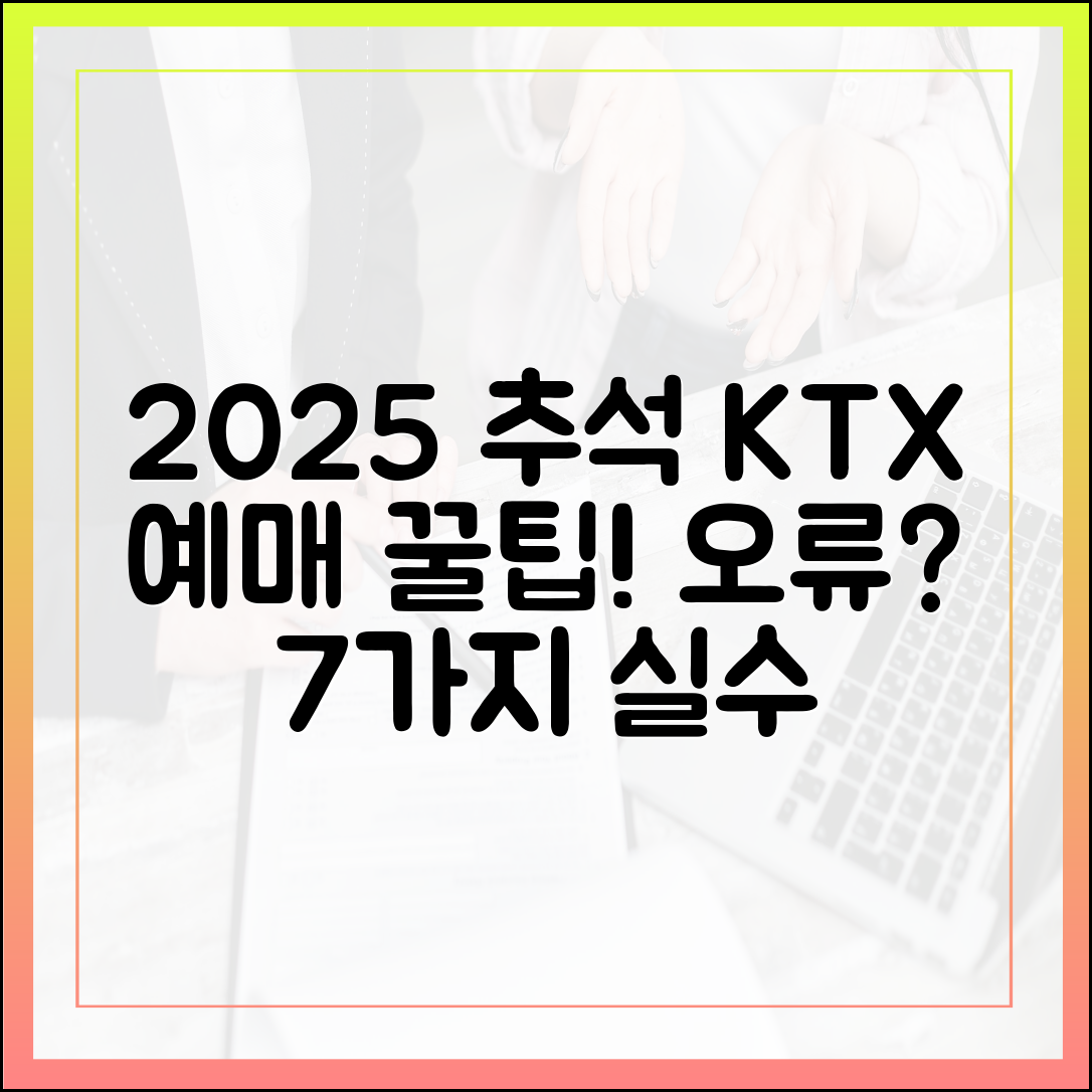 2025 추석 KTX 예매 오류? 7가지 실수와 즉시 해결!