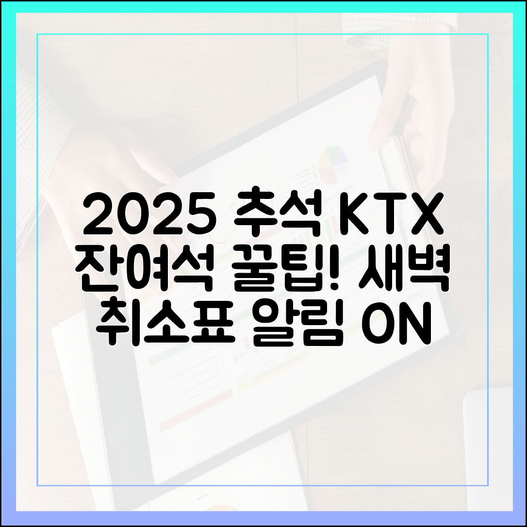 2025 추석 KTX 잔여석 잡기 마스터: 새벽 취소표 & 알림 활용법
