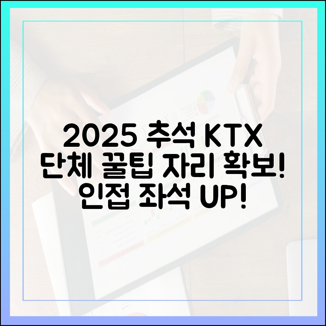 2025 추석 KTX 단체 예약 꿀팁! 좌석 인접도 UP!