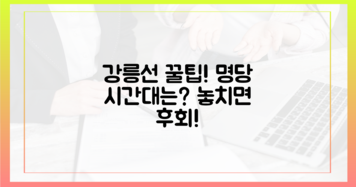 강릉선, 숨겨진 명당 시간대는?