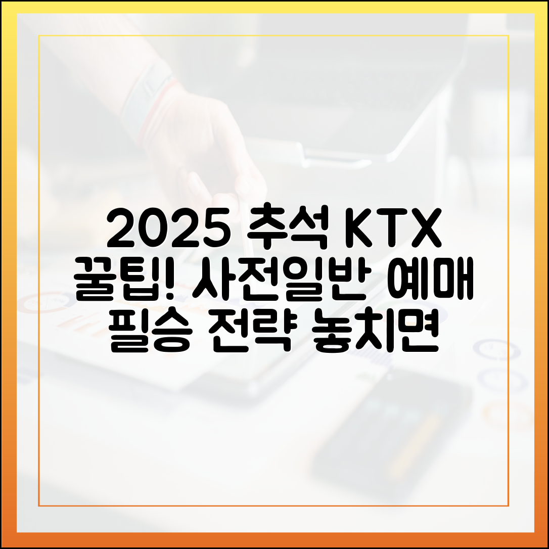 2025 추석 KTX 예매 완벽 가이드: 놓치면 후회! 사전·일반 예매 꿀팁
