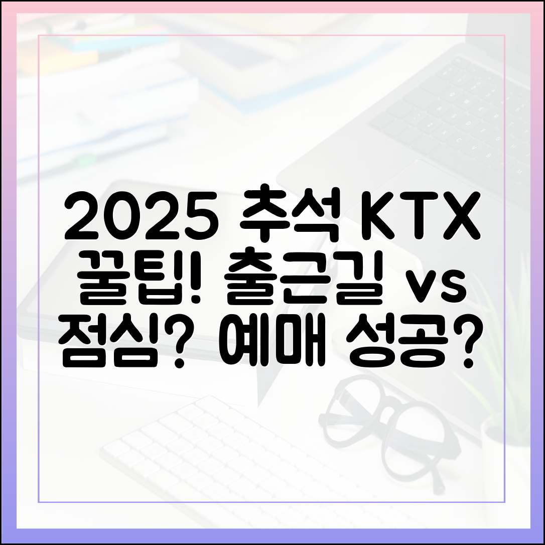 출근길 vs 점심: 2025 추석 KTX 예매, 승차 확률 높이는 팁?