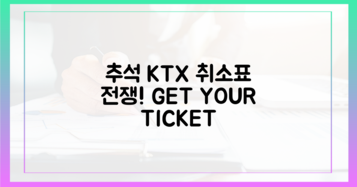추석 KTX, 취소표 전쟁의 시작
