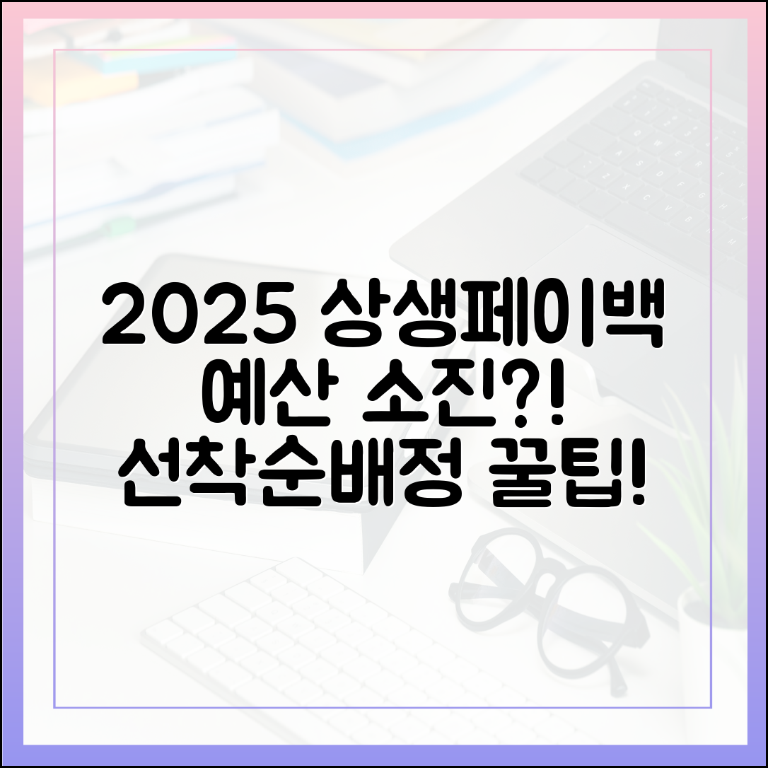 2025 상생페이백 예산 소진? 선착순·배정 방식 핵심!