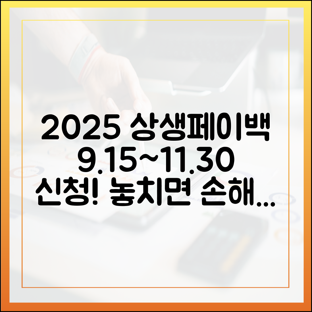 2025 상생페이백, 놓치면 손해! 9.15~11.30 신청, 자격·체크리스트 싹!